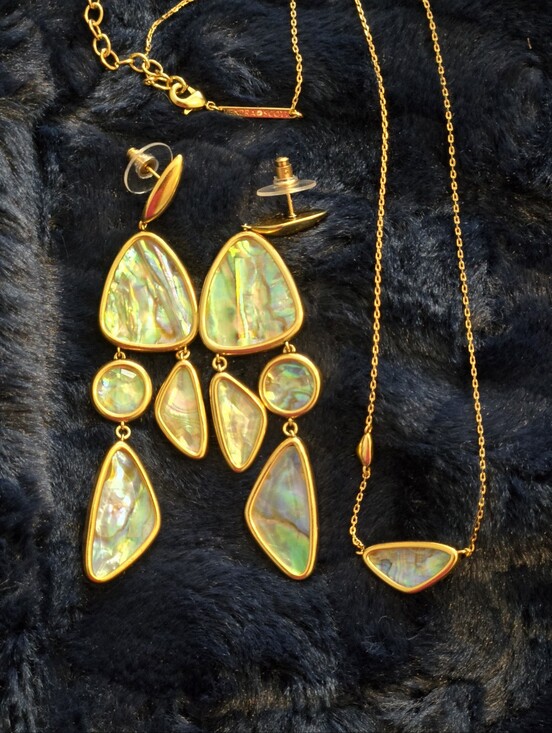 Kendra Scott Jewelry - *EUC* Kendra Scott Gold-Tone Iridescent Abalone Drop Earrings And Pendant